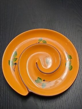 Shonfeld's bright Orange Spiral Olive Serving Dish